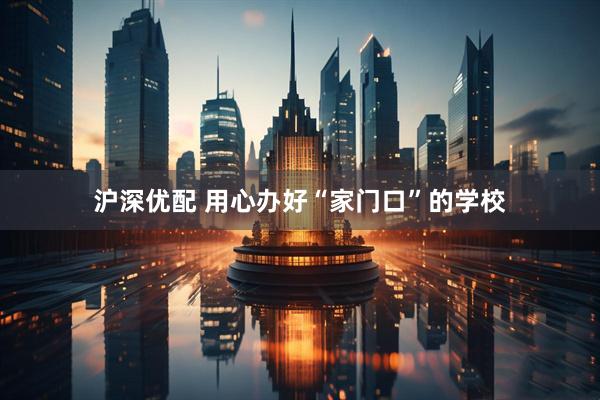 沪深优配 用心办好“家门口”的学校